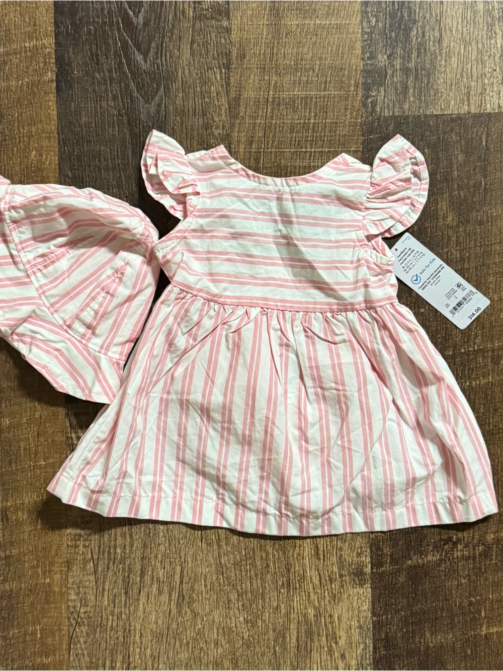 Carter's Pink and White Striped Dress with Matching Bloomers